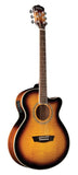 Washburn EA15 Festival Series Mini Jumbo Cutaway Acoustic Electric Guitar - Tobacco Burst